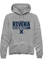 Madison Rivera  Rally Xavier Musketeers Mens Graphite NIL Stacked Box Long Sleeve Hoodie