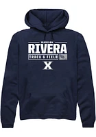 Madison Rivera  Rally Xavier Musketeers Mens Navy Blue NIL Stacked Box Long Sleeve Hoodie