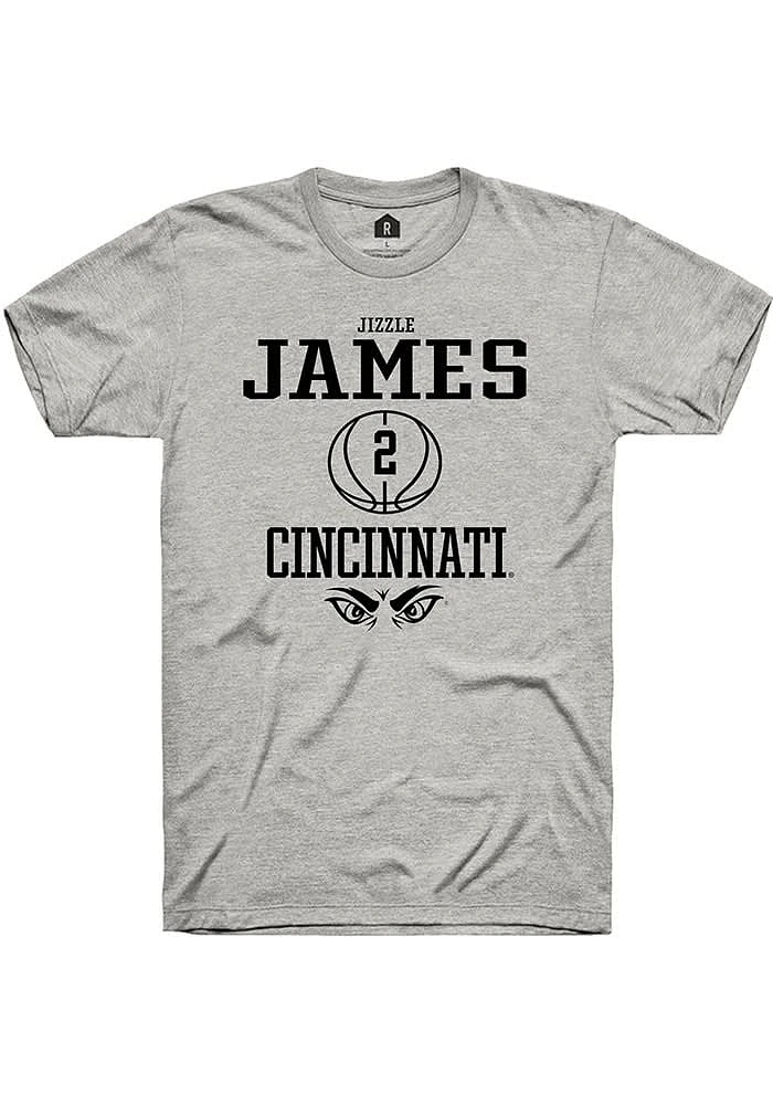 Jizzle James  Cincinnati Bearcats Ash Rally NIL Sport Icon Short Sleeve T Shirt