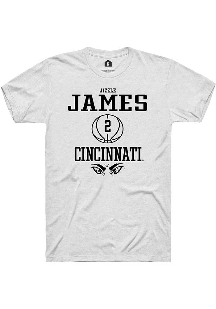 Jizzle James  Cincinnati Bearcats White Rally NIL Sport Icon Graphic Short Sleeve T Shirt