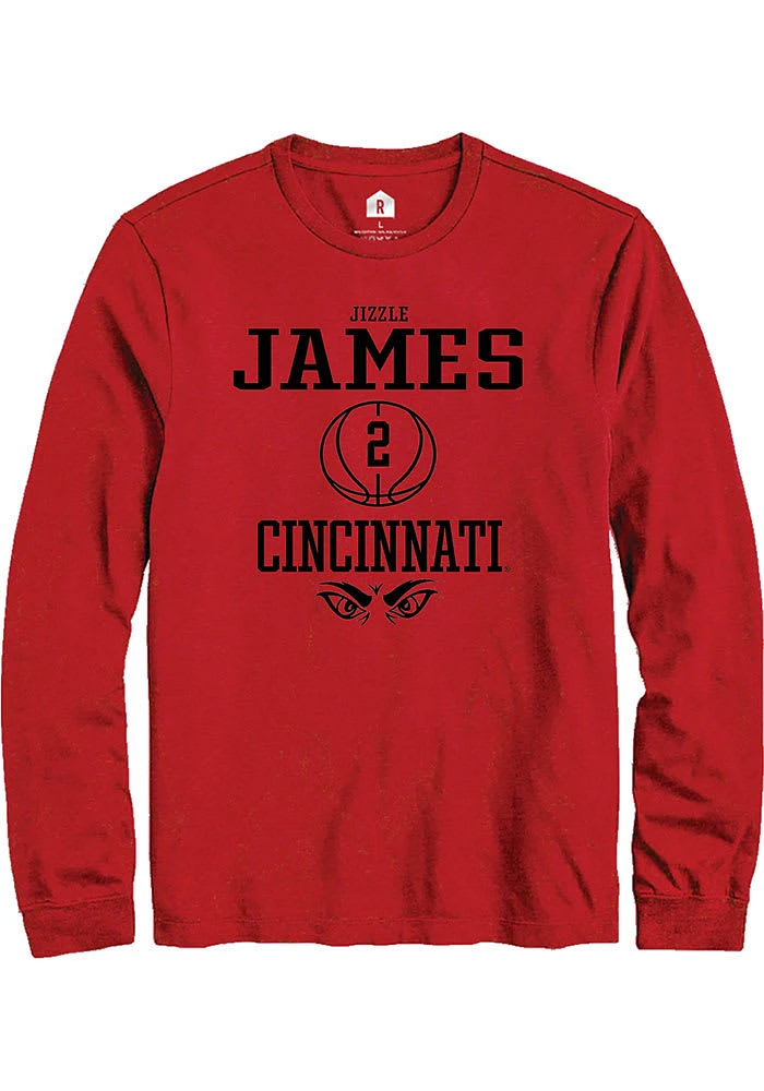 Jizzle James  Cincinnati Bearcats Red Rally NIL Sport Basketball Icon Long Sleeve T Shirt