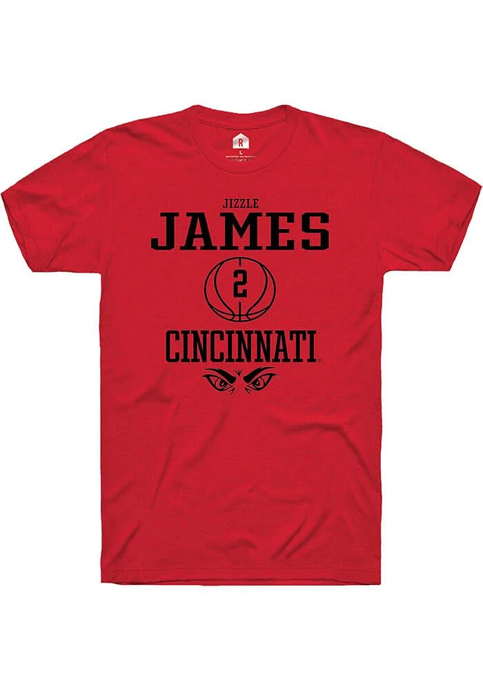 Jizzle James  Cincinnati Bearcats Red Rally NIL Sport Logo Short Sleeve T Shirt