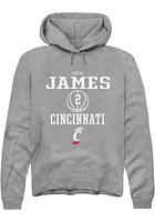 Jizzle James  Rally Cincinnati Bearcats Mens Graphite NIL Sport Logo Long Sleeve Hoodie