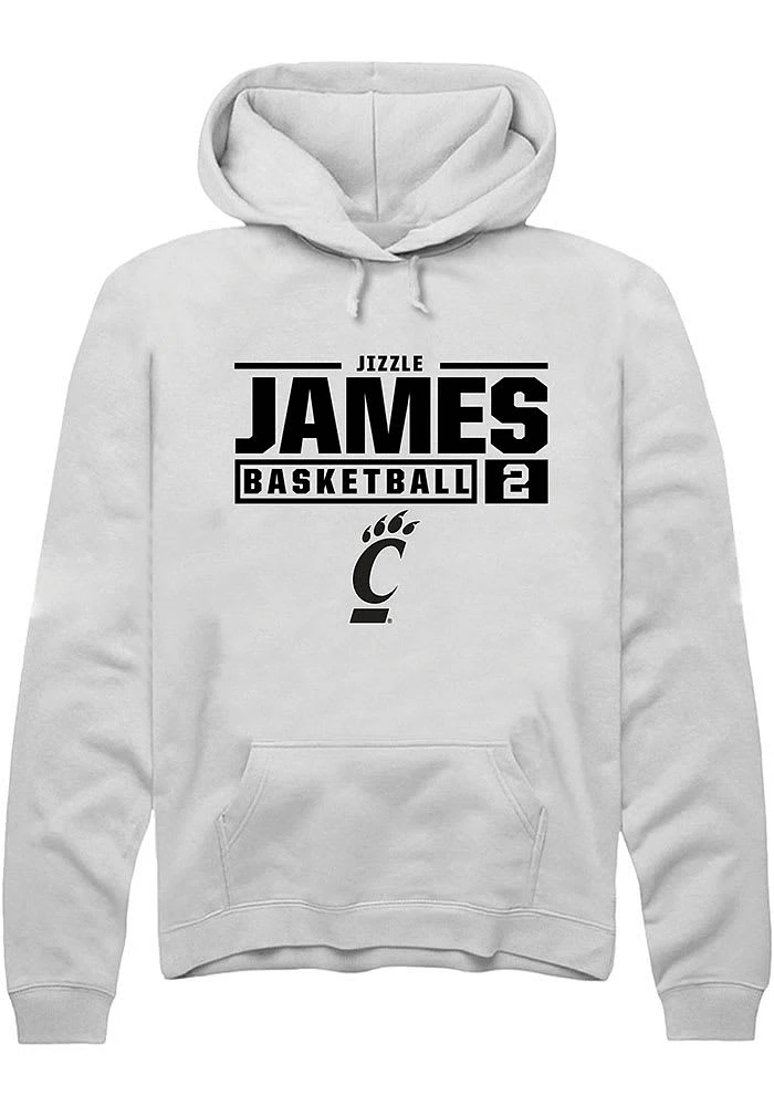 Jizzle James Rally Cincinnati Bearcats Mens NIL Stacked Box Long Sleeve Hoodie