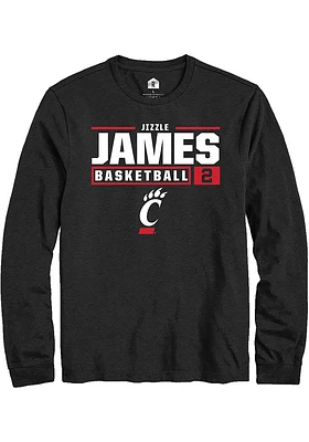 Jizzle James  Cincinnati Bearcats Black Rally NIL Stacked Logo Long Sleeve T Shirt