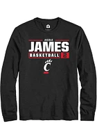 Jizzle James  Cincinnati Bearcats Black Rally NIL Stacked Logo Long Sleeve T Shirt