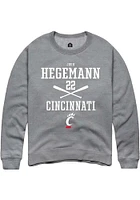 Josh Hegemann  Rally Cincinnati Bearcats Mens Graphite NIL Sport Icon Long Sleeve Crew Sweatshir..