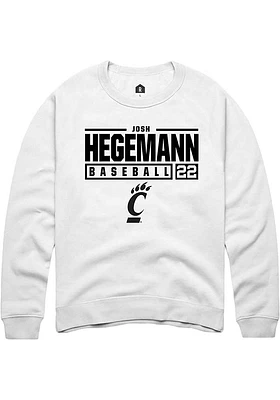 Josh Hegemann Rally Cincinnati Bearcats Mens NIL Stacked Box Long Sleeve Crew Sweatshirt