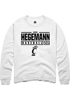 Josh Hegemann Rally Cincinnati Bearcats Mens NIL Stacked Box Long Sleeve Crew Sweatshirt