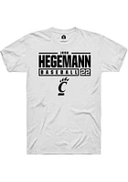 Josh Hegemann Cincinnati Bearcats Rally NIL Stacked Box Short Sleeve T Shirt