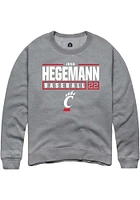 Josh Hegemann  Rally Cincinnati Bearcats Mens Graphite NIL Stacked Box Long Sleeve Crew Sweatshi..