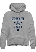 Ashton Chronister  Rally Xavier Musketeers Mens Graphite NIL Sport Icon Long Sleeve Hoodie