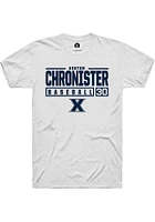 Ashton Chronister  Xavier Musketeers White Rally NIL Stacked Box Short Sleeve T Shirt