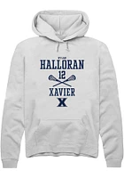 Dylan Halloran  Rally Xavier Musketeers Mens White NIL Sport Icon Long Sleeve Hoodie