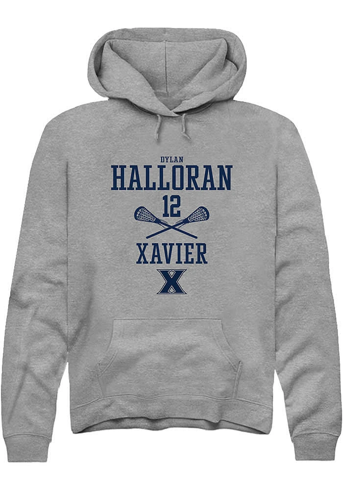 Dylan Halloran Rally Xavier Musketeers Mens Graphite NIL Sport Icon Long Sleeve Hoodie