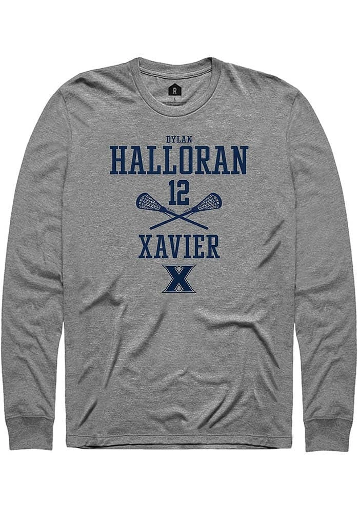 Dylan Halloran  Xavier Musketeers Graphite Rally NIL Sport Icon Long Sleeve T Shirt