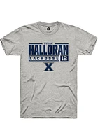 Dylan Halloran  Xavier Musketeers Ash Rally NIL Stacked Box Short Sleeve T Shirt