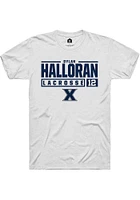 Dylan Halloran  Xavier Musketeers White Rally NIL Stacked Box Short Sleeve T Shirt