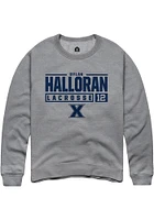 Dylan Halloran  Rally Xavier Musketeers Mens Graphite NIL Stacked Box Long Sleeve Crew Sweatshir..