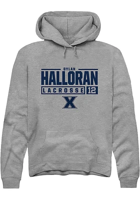 Dylan Halloran  Rally Xavier Musketeers Mens Graphite NIL Stacked Box Long Sleeve Hoodie