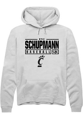 Kyle Schupmann Rally Cincinnati Bearcats Mens NIL Stacked Box Long Sleeve Hoodie