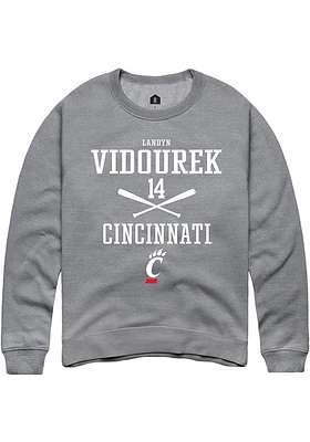 Landyn Vidourek  Rally Cincinnati Bearcats Mens Graphite NIL Sport Icon Long Sleeve Crew Sweatsh..