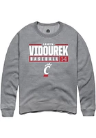 Landyn Vidourek  Rally Cincinnati Bearcats Mens Graphite NIL Stacked Box Long Sleeve Crew Sweats..