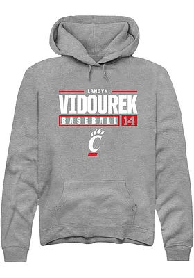 Landyn Vidourek  Rally Cincinnati Bearcats Mens Graphite NIL Stacked Box Long Sleeve Hoodie