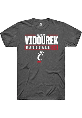 Landyn Vidourek  Cincinnati Bearcats Dark Grey Rally NIL Stacked Box Short Sleeve T Shirt