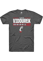 Landyn Vidourek  Cincinnati Bearcats Dark Grey Rally NIL Stacked Box Short Sleeve T Shirt