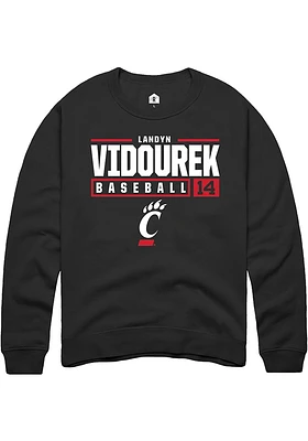 Landyn Vidourek Rally Cincinnati Bearcats Mens NIL Stacked Box Long Sleeve Crew Sweatshir