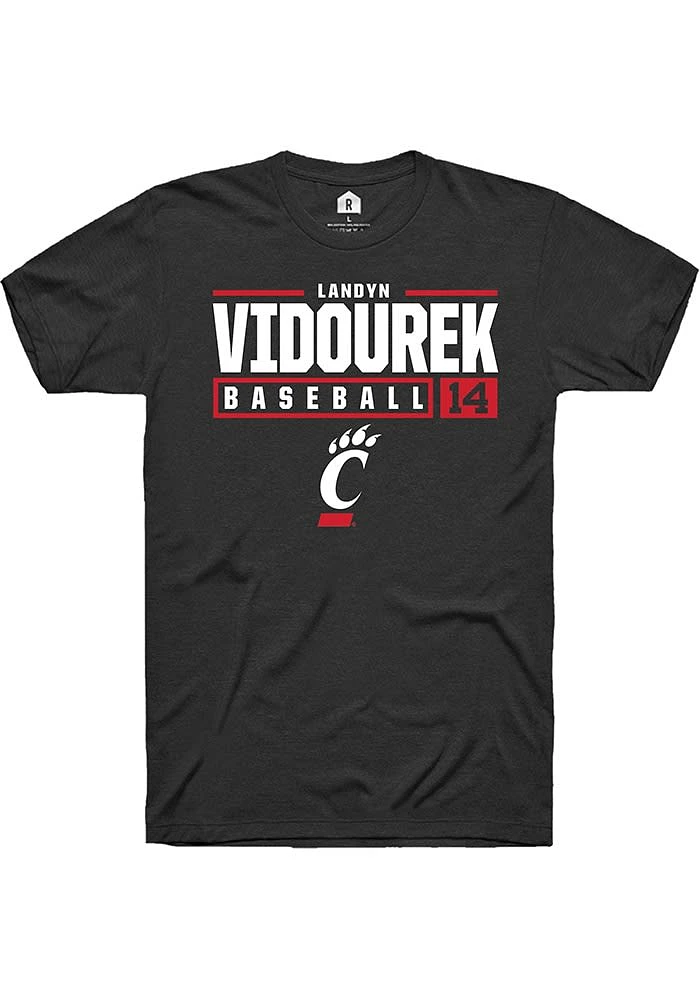 Landyn Vidourek Cincinnati Bearcats Rally NIL Stacked Box Short Sleeve T Shirt