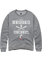 Lauden Brooks  Rally Cincinnati Bearcats Mens Graphite NIL Sport Icon Long Sleeve Crew Sweatshir..