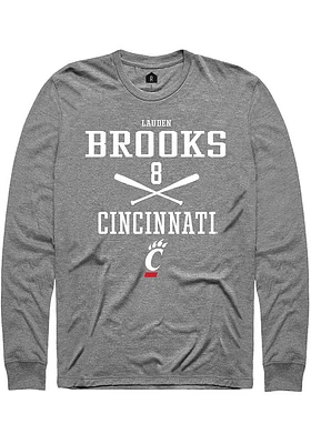 Lauden Brooks  Cincinnati Bearcats Graphite Rally NIL Sport Icon Long Sleeve T Shirt