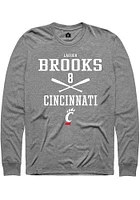 Lauden Brooks  Cincinnati Bearcats Graphite Rally NIL Sport Icon Long Sleeve T Shirt