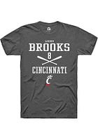 Lauden Brooks  Cincinnati Bearcats Dark Grey Rally NIL Sport Icon Short Sleeve T Shirt