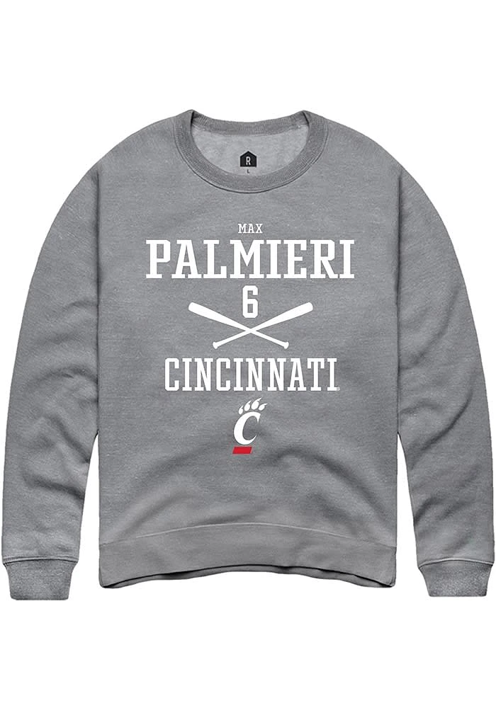 Max Palmieri  Rally Cincinnati Bearcats Mens Graphite NIL Sport Icon Long Sleeve Crew Sweatshirt