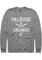 Max Palmieri  Cincinnati Bearcats Graphite Rally NIL Sport Icon Long Sleeve T Shirt