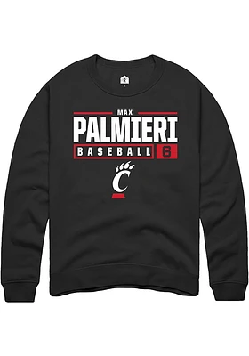 Max Palmieri Rally Cincinnati Bearcats Mens NIL Stacked Box Long Sleeve Crew Sweatshirt