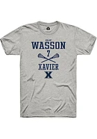 Colby Wasson  Xavier Musketeers Ash Rally NIL Sport Icon Short Sleeve T Shirt