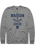 Colby Wasson  Xavier Musketeers Graphite Rally NIL Sport Icon Long Sleeve T Shirt