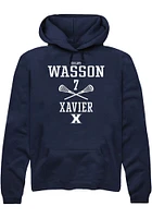 Colby Wasson  Rally Xavier Musketeers Mens Navy Blue NIL Sport Icon Long Sleeve Hoodie