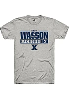 Colby Wasson  Xavier Musketeers Ash Rally NIL Stacked Box Short Sleeve T Shirt