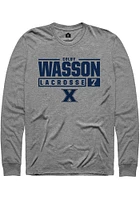 Colby Wasson  Xavier Musketeers Graphite Rally NIL Stacked Box Long Sleeve T Shirt