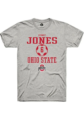 Sydney Jones  Ohio State Buckeyes Ash Rally NIL Sport Icon Short Sleeve T Shirt