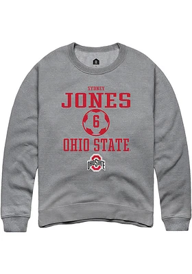 Sydney Jones  Rally Ohio State Buckeyes Mens Graphite NIL Sport Icon Long Sleeve Crew Sweatshirt