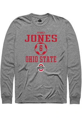 Sydney Jones  Ohio State Buckeyes Graphite Rally NIL Sport Icon Long Sleeve T Shirt