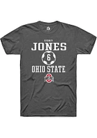 Sydney Jones  Ohio State Buckeyes Dark Grey Rally NIL Sport Icon Short Sleeve T Shirt