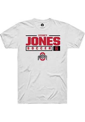 Sydney Jones Ohio State Buckeyes Rally NIL Stacked Box Short Sleeve T Shirt