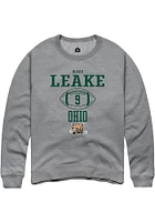 Blake Leake  Rally Ohio Bobcats Mens Graphite NIL Sport Icon Long Sleeve Crew Sweatshirt